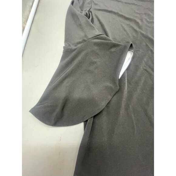 susan graver mid sleeve shirt flare black white polyester blend size small lengt - Picture 6 of 7